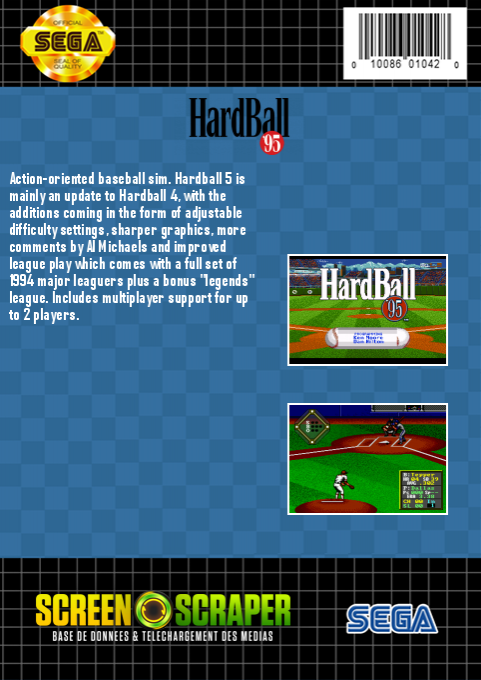 Hardball '95 — box-2D-back (SS)