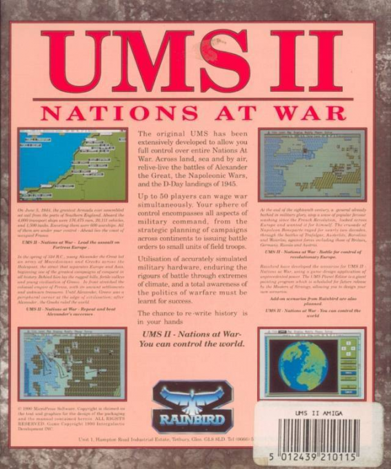 UMS II - Nations at War — box-2D-back (EU)
