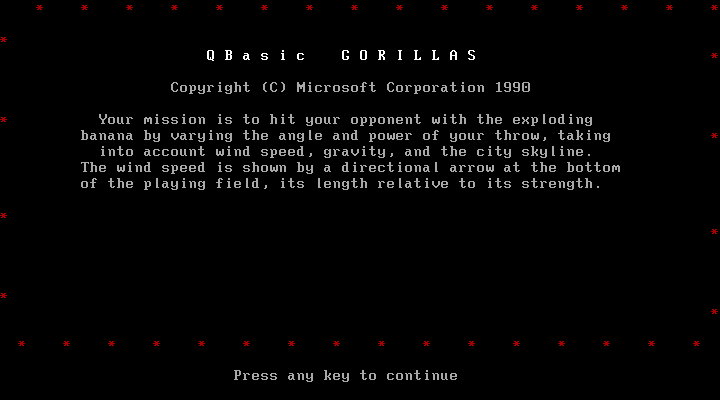 QBasic Gorillas box art