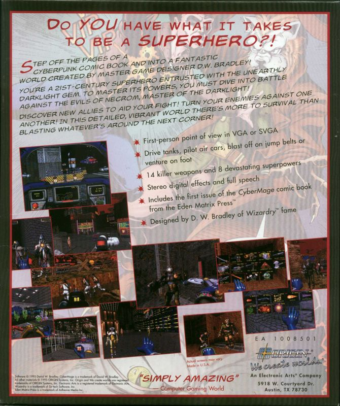 Cybermage - Darklight Awakening — box-2D-back (US)