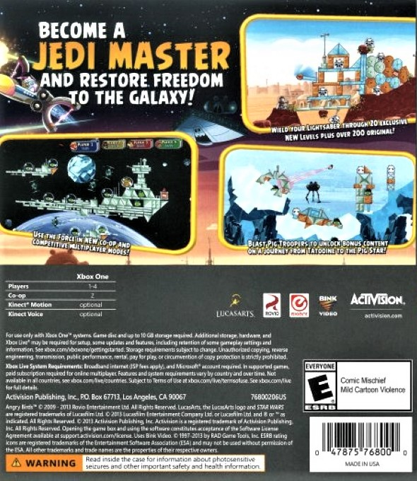 Angry Birds : Star Wars — box-2D-back (US)