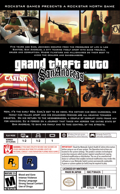 Grand Theft Auto : San Andreas – The Definitive Edition — box-2D-back (US)