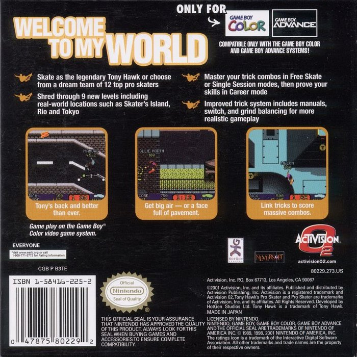 Tony Hawk's Pro Skater 3 — box-2D-back (US)