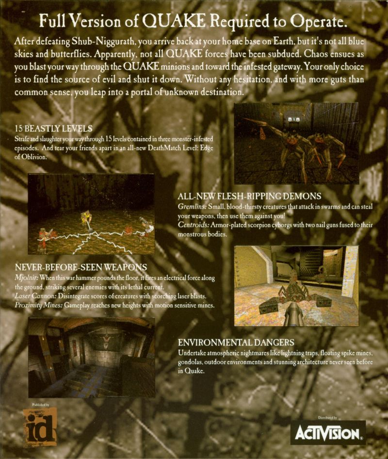 Quake Mission Pack 1: Scourge of Armagon — box-2D-back (US)