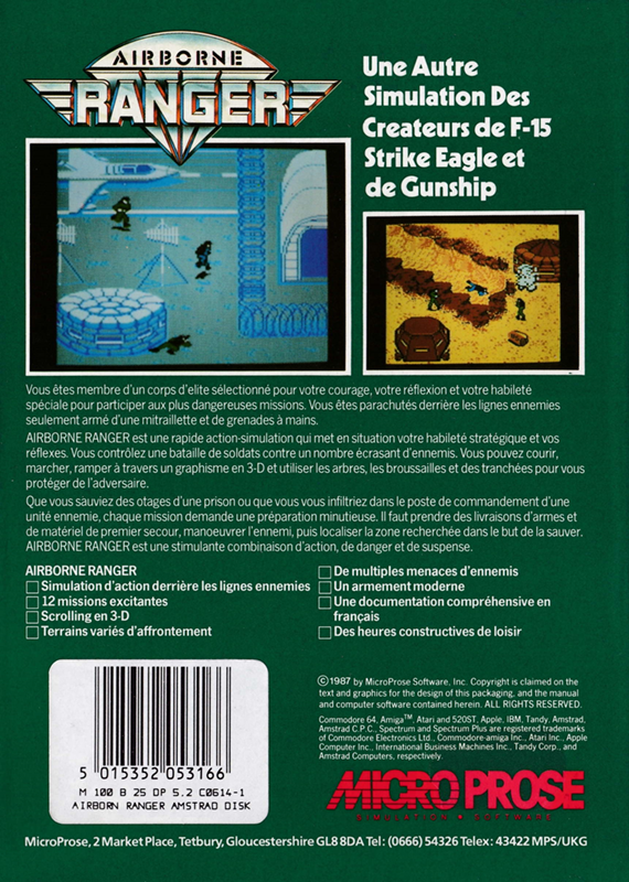 Airborne Ranger — box-2D-back (FR)