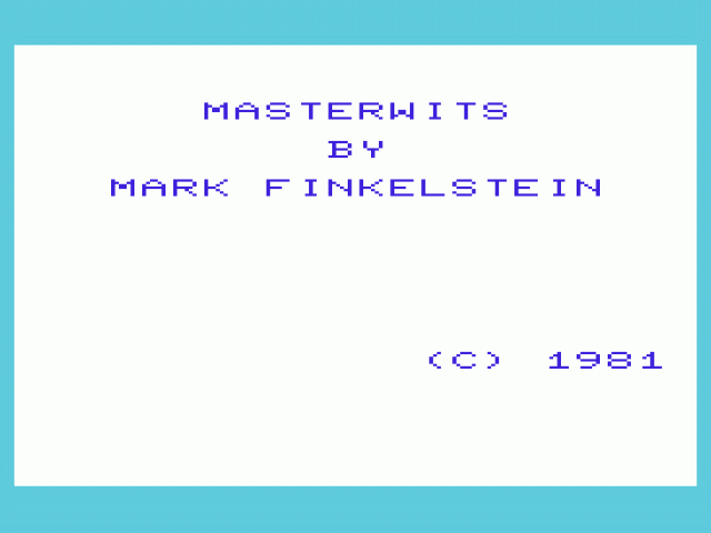 Master Wits — sstitle (WOR)