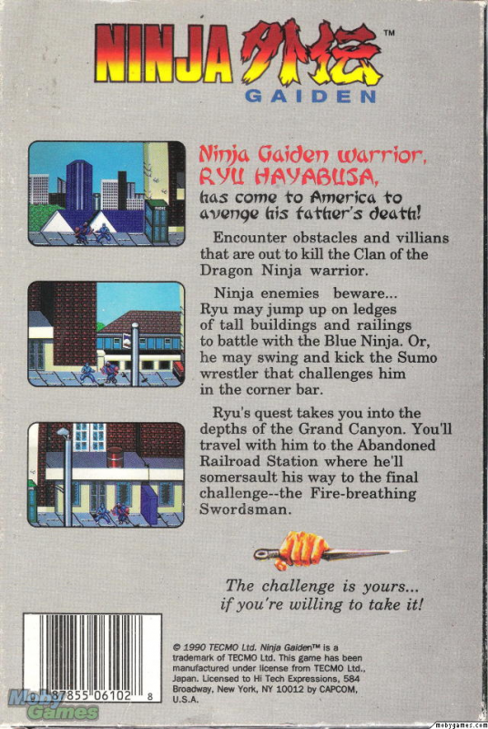 Ninja Gaiden — box-2D-back (US)