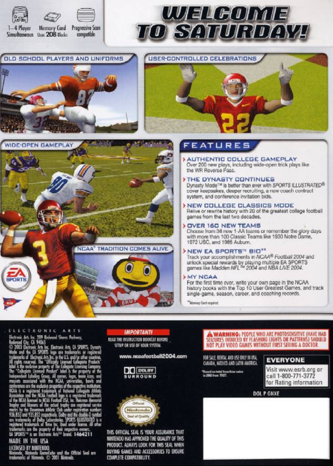 NCAA Football 2004 — box-2D-back (US)