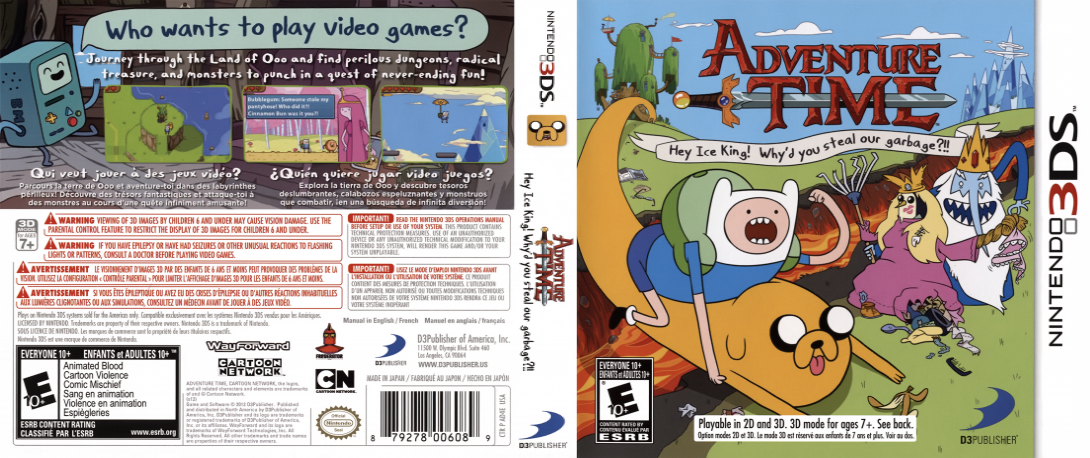 Adventure Time - Hey Ice King! Why'd You Steal Our Garbage!! — box-texture (US)