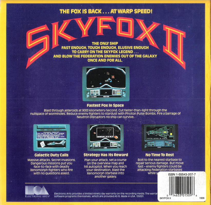 Skyfox 2 - The Cygnus Conflict — box-2D-back (US)