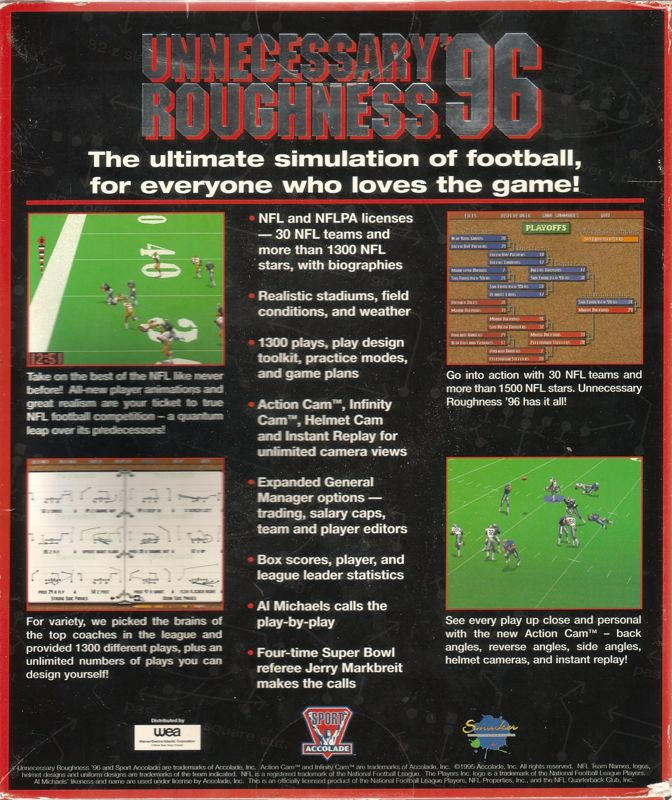 Unnecessary Roughness '96 — box-2D-back (US)