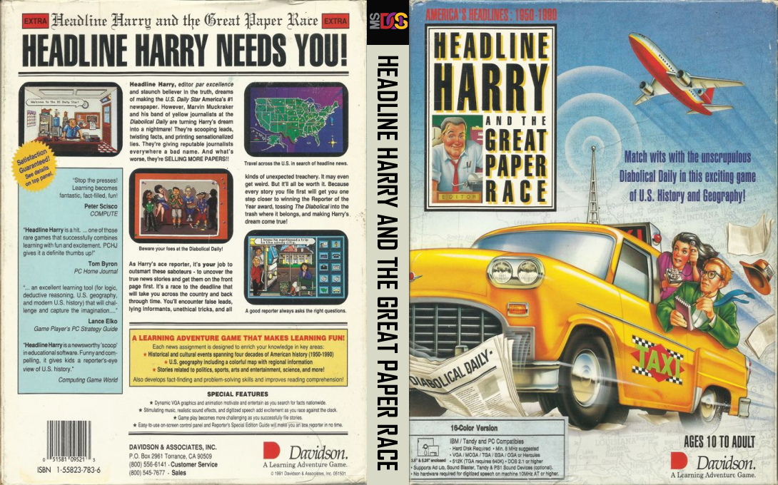Headline Harry And The Great Paper Race — box-texture (US)