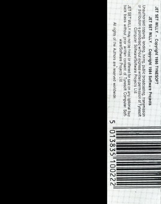 Jet Set Willy — box-2D-back (EU)