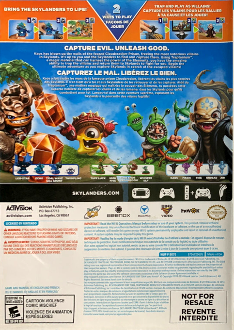 Skylanders Trap Team — box-2D-back (US)