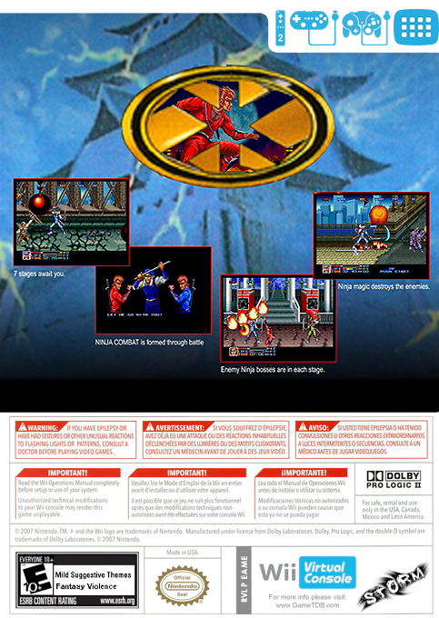 Ninja Combat — box-2D-back (US)
