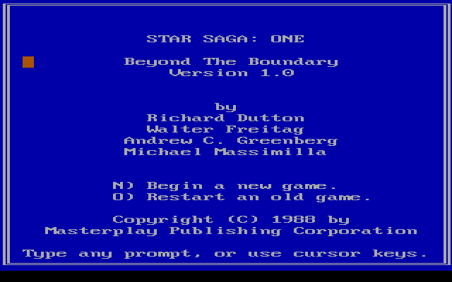 Star Saga One - Beyond The Boundary — sstitle (US)