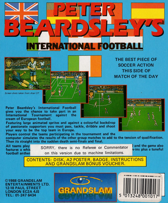 Peter Beardsley's International Football — box-2D-back (EU)