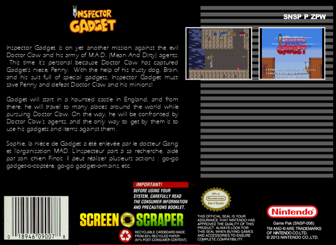Inspector Gadget — box-2D-back (SS)