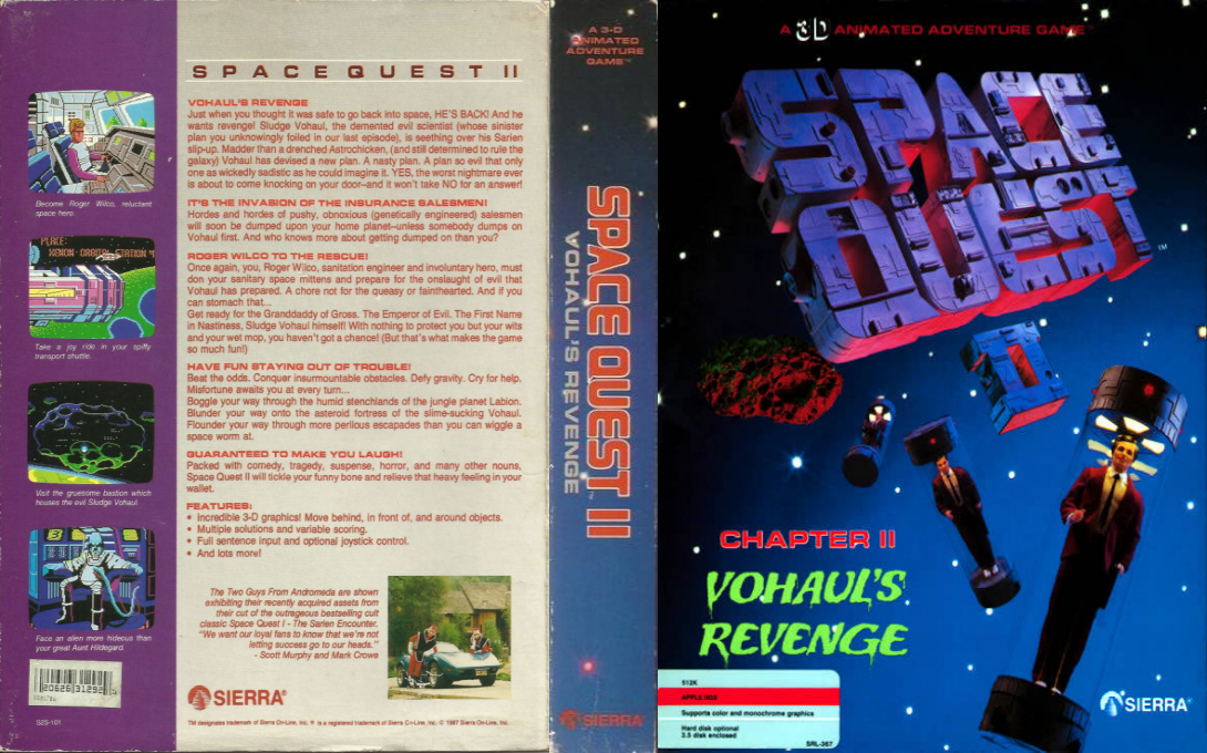 Space Quest 2 - Chapter 2 - Vohaul's Revenge — box-texture (US)