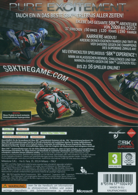 SBK Generations — box-2D-back (DE)