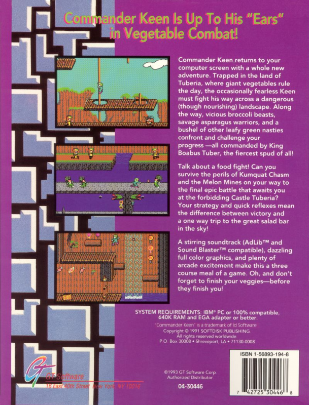 Commander Keen - Keen Dreams — box-2D-back (US)