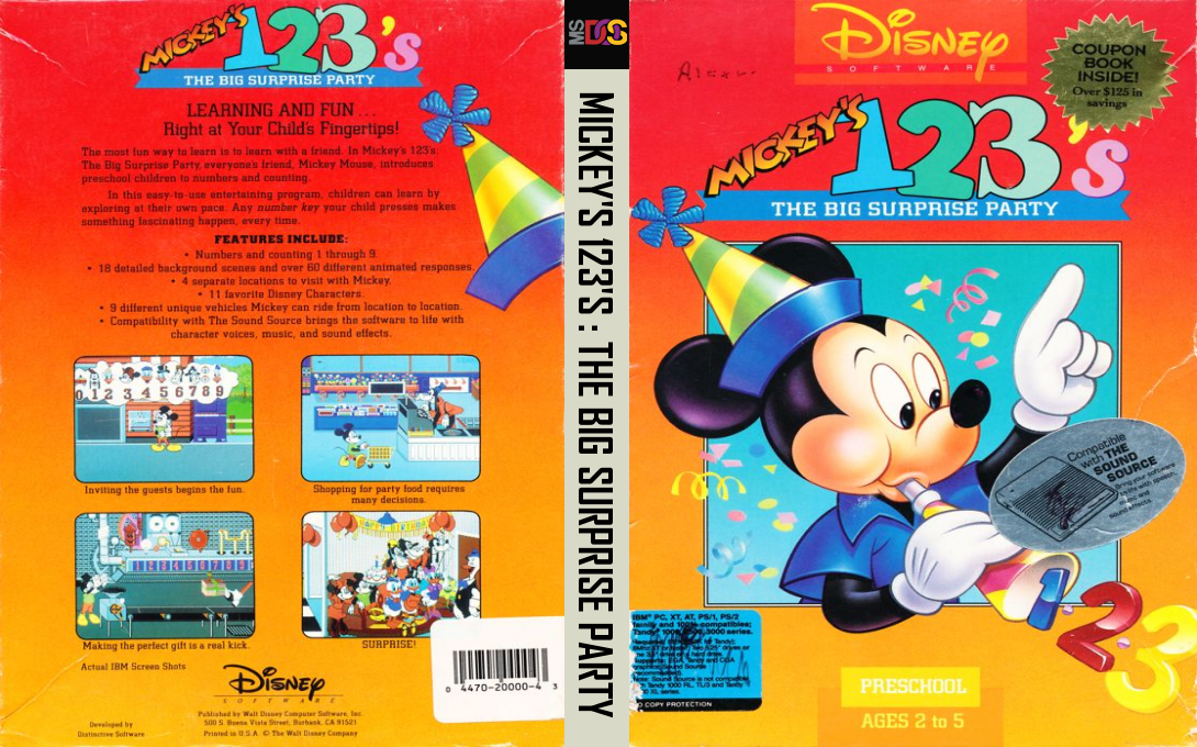 Mickey's 123's - The Big Surprise Party — box-texture (US)