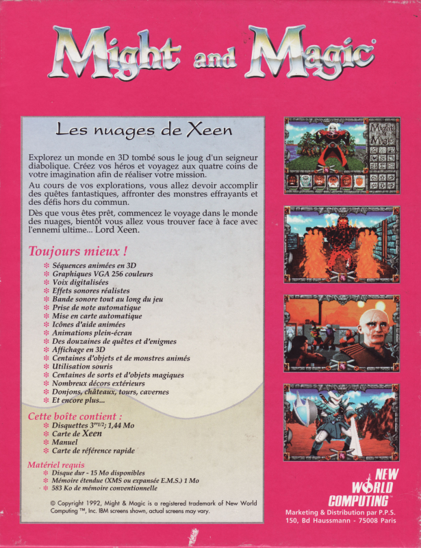Might and Magic - Clouds of Xeen — box-2D-back (FR)