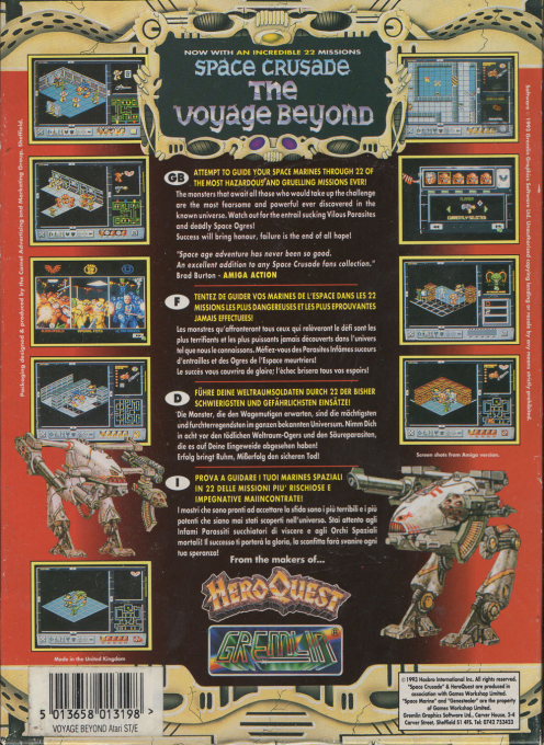 Space Crusade - The Voyage Beyond — box-2D-back (EU)