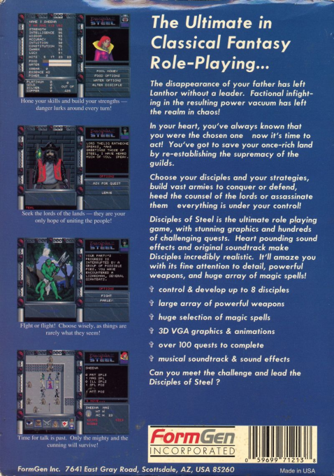 Disciples Of Steel — box-2D-back (US)