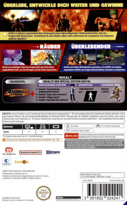 Dragon Ball - The Breakers — box-2D-back (DE)