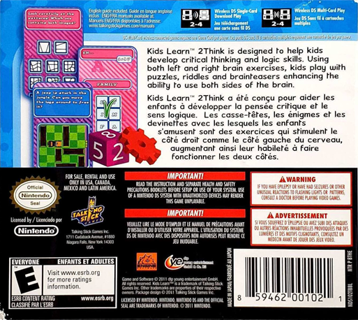 Kids Learn - 2Think - A+ Edition - Multiplayer — box-2D-back (US)