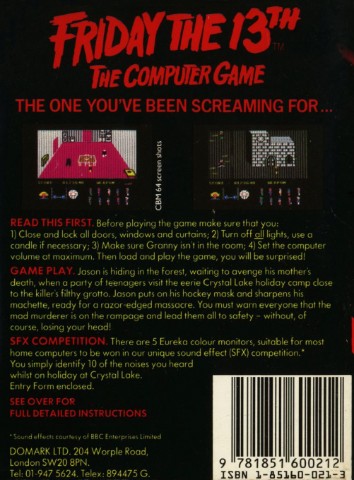 Friday The 13th — box-2D-back (EU)