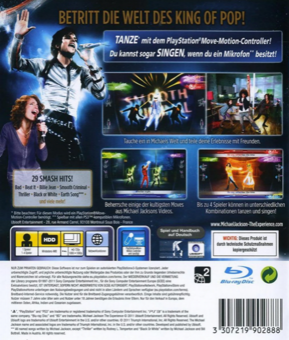 Michael Jackson - The Experience — box-2D-back (DE)