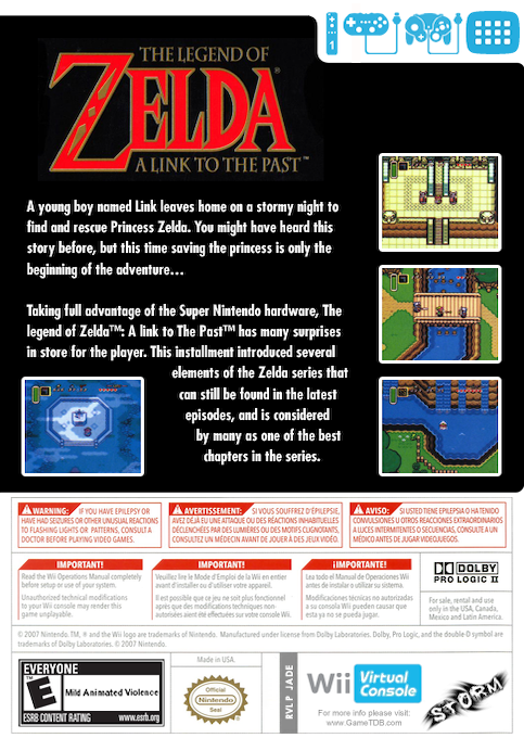Legend Of Zelda - A Link To The Past — box-2D-back (US)
