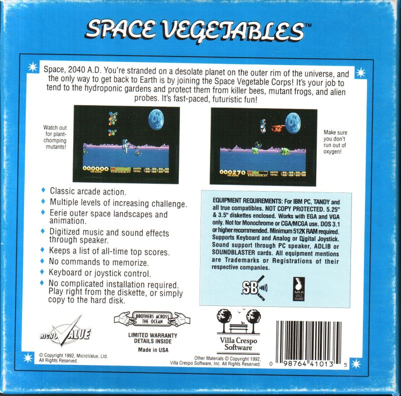 The Space Vegetable Corps — box-2D-back (US)