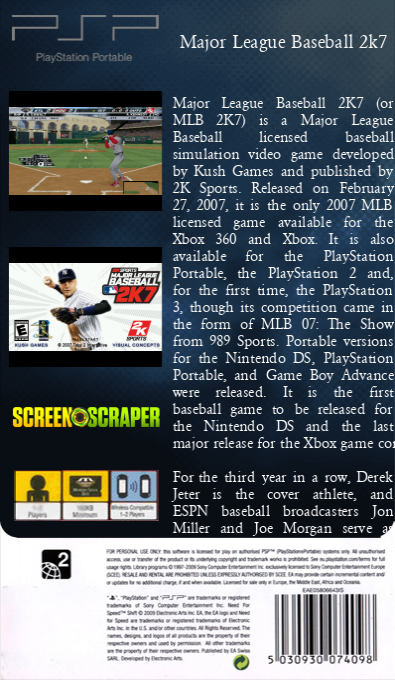 Major League Baseball 2K7 — box-2D-back (SS)
