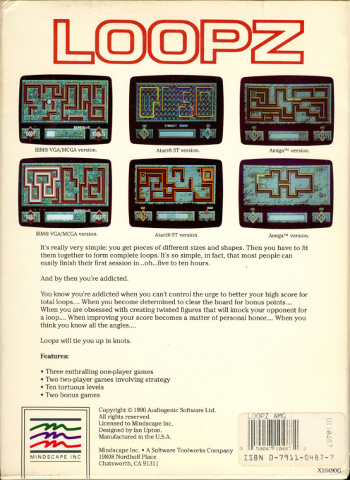 Loopz — box-2D-back (US)