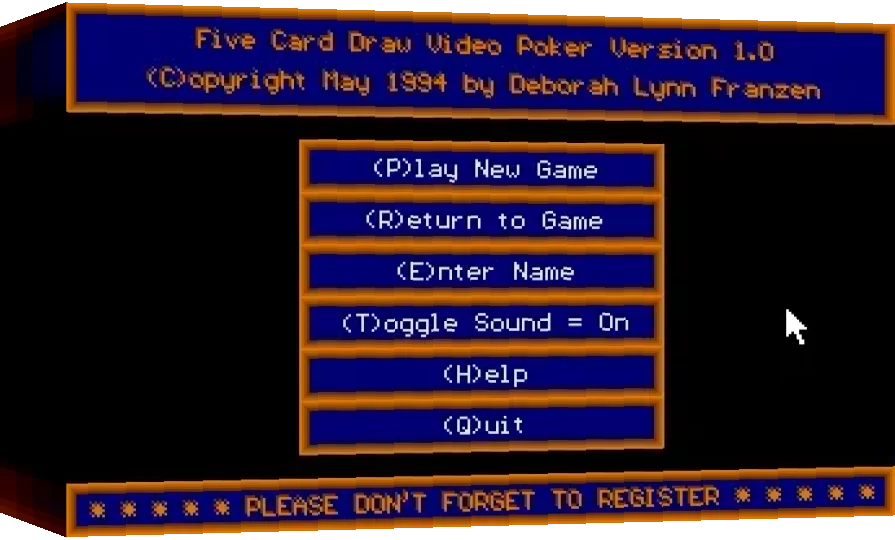 Five Card Draw Video Poker — box-3D (WOR)