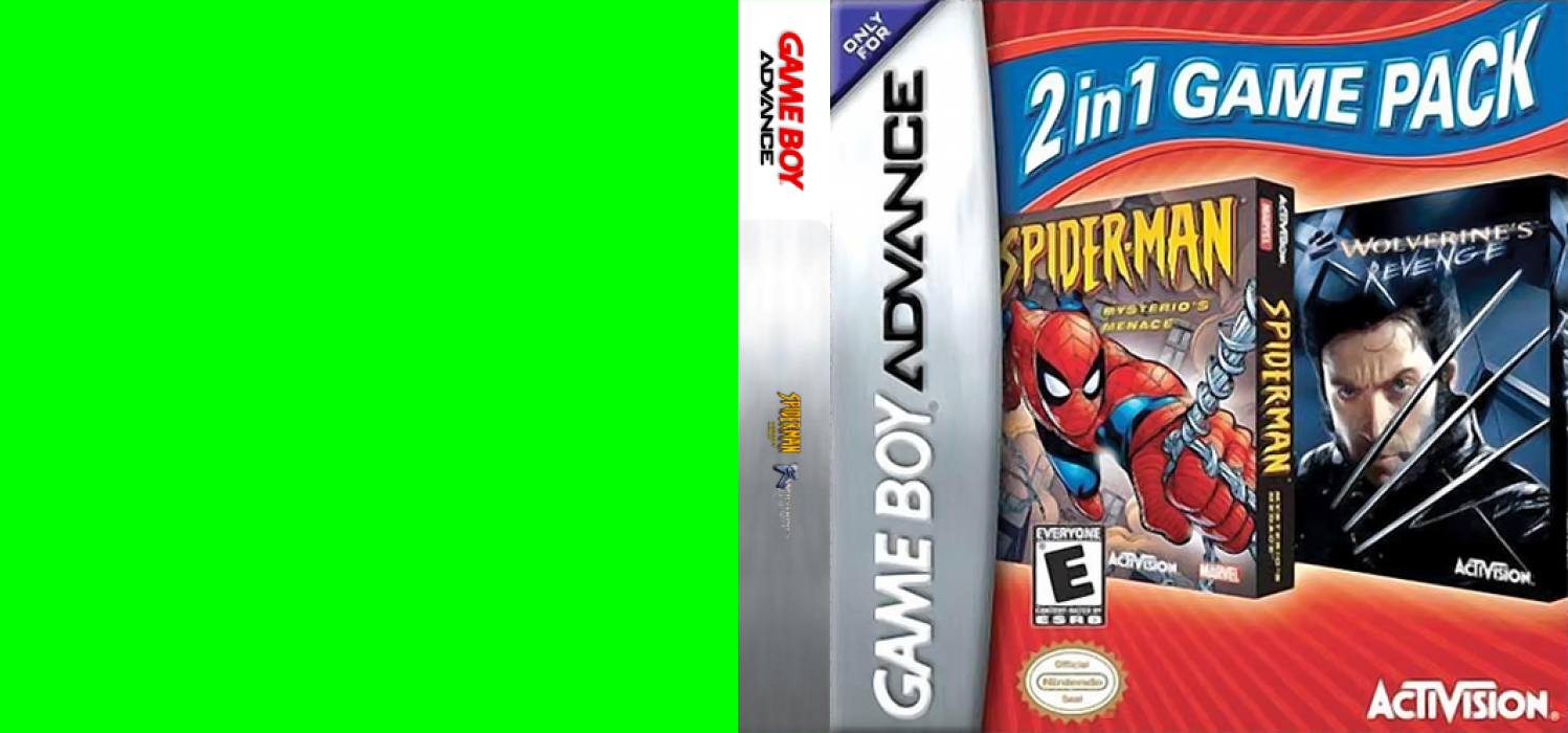 2 in 1 Game Pack - Spider-Man - Mysterio's Menace + X2 - Wolverine's Revenge — box-texture (US)