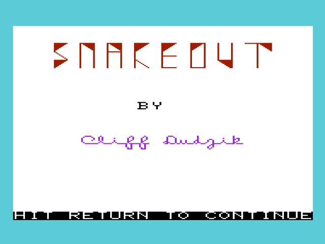 Snakeout — sstitle (WOR)