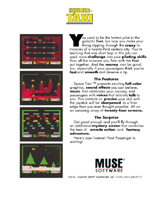 Space Taxi — box-2D-back (US)