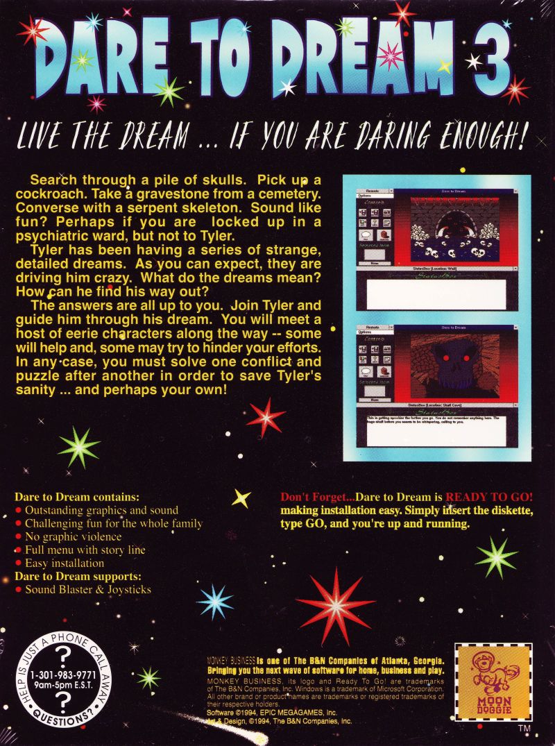 Dare to Dream Part Three: Christian's Lair — box-2D-back (US)