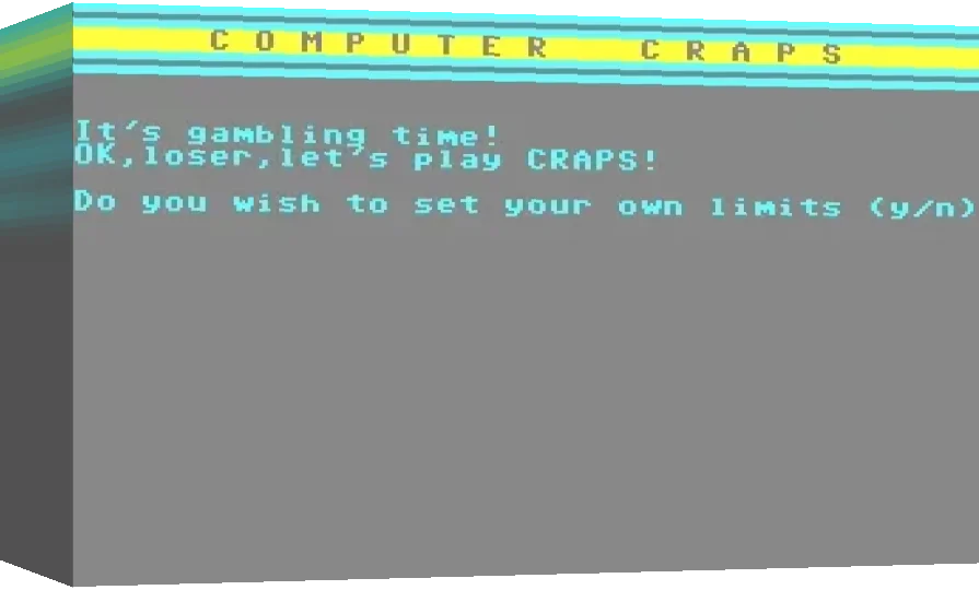 Computer Craps — box-3D (WOR)