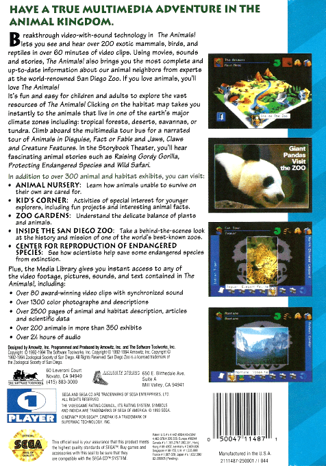 San Diego Zoo Presents... The Animals!, The — box-2D-back (US)