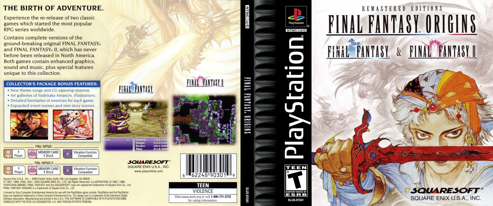 Final Fantasy Origins — box-texture (US)