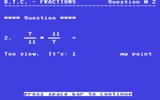 Beat the Clock : Fractions — ss (WOR)