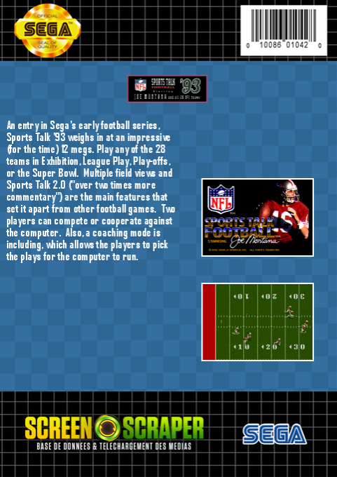 Nfl Sports Talk Football '93 Starring Joe Montana — box-2D-back (SS)