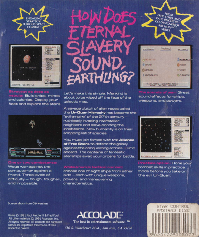 Star Control — box-2D-back (EU)