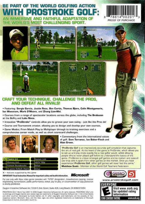 ProStroke Golf - World Tour 2007 — box-2D-back (US)