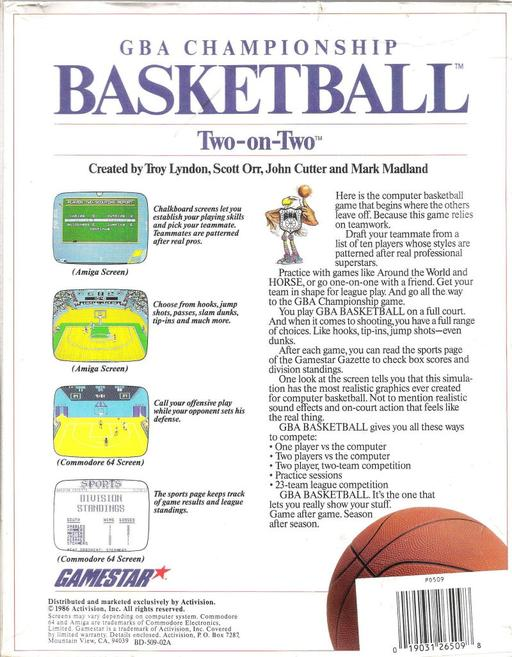 GBA Championship Basketball - Two-on-Two — box-2D-back (US)